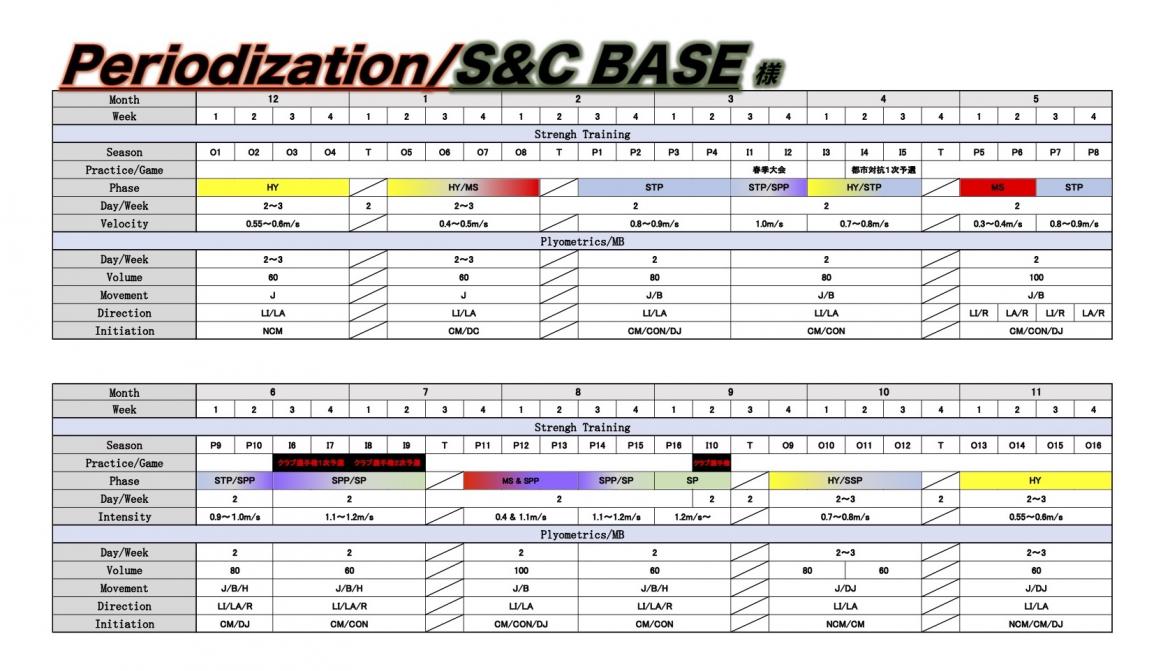 個別のピリオダイゼーション(トレーニング計画)&トレーニングプログラムを作成(週1会員は1パターン、週２会員は2パターン)