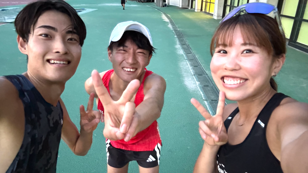 裾野市合宿中の3選手（石部・吉田・信櫻）