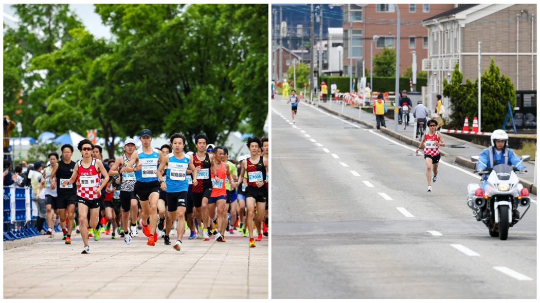 序盤から首位を走る黒部名水ダムのレース(10km)
